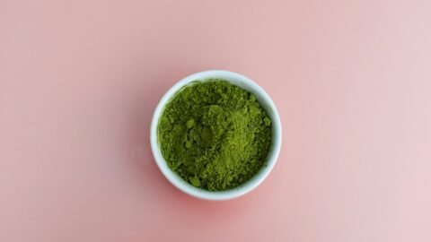 matcha powder in small matcha bowl