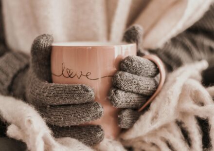 green tea with milk in a mug