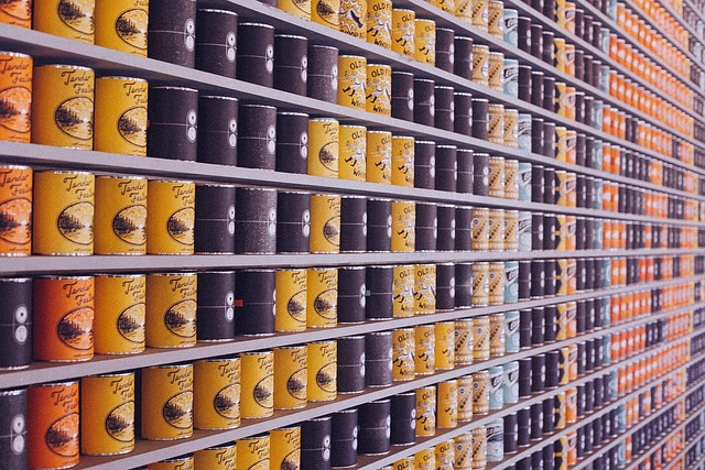 Grocery store aisle with some empty shelves where snacks used to be