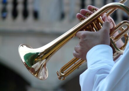 vintage jazz band trumpet player